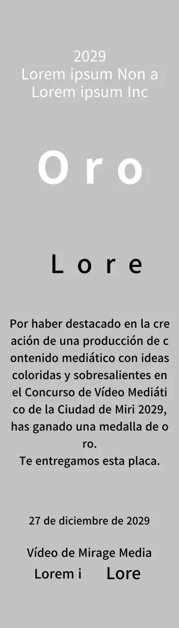 Placas ganadoras de un concurso con un bonito concepto de premio