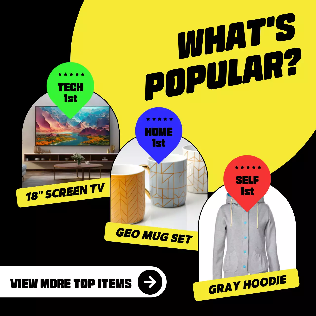 Promoção de venda em negrito preto em mídia social