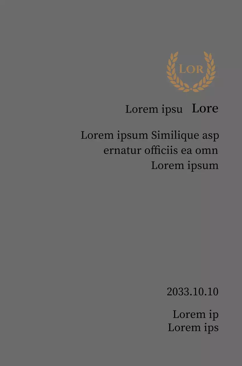 Luxuriöse Danksagungstafel mit goldenen Lorbeeren und Stempel