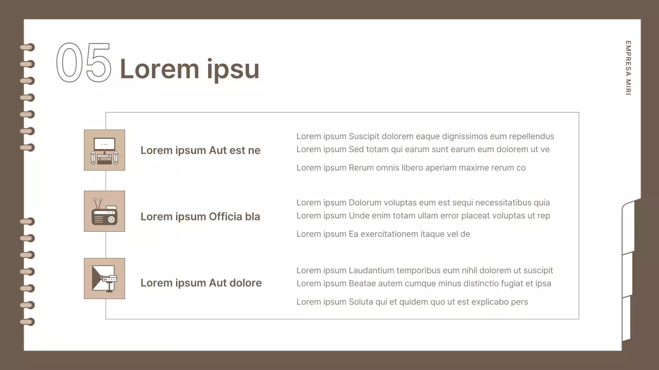 Planificador de eventos sencillo y de marca en marrón