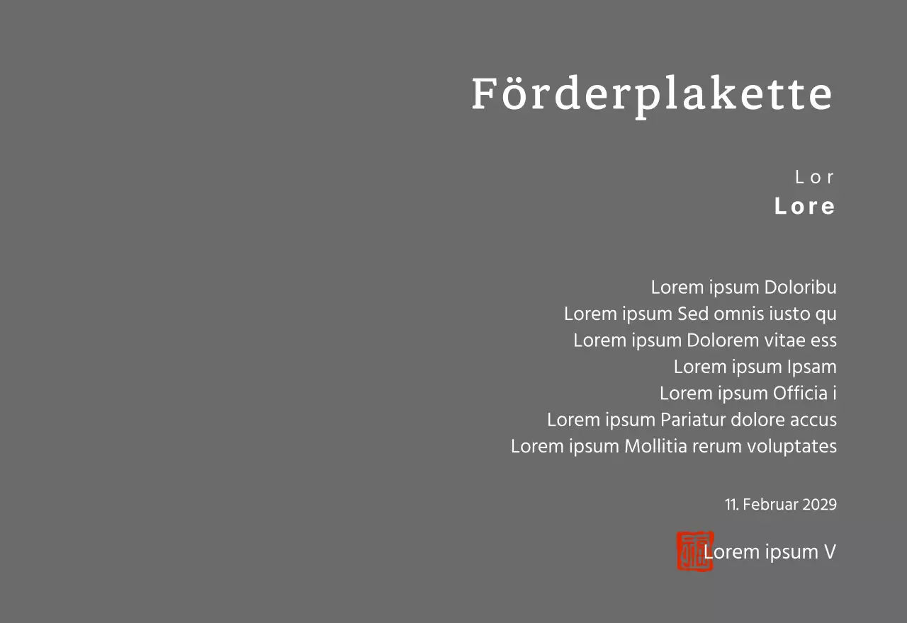 Gratulationsplakette für eine Beförderung in einer eleganten Serifenschrift