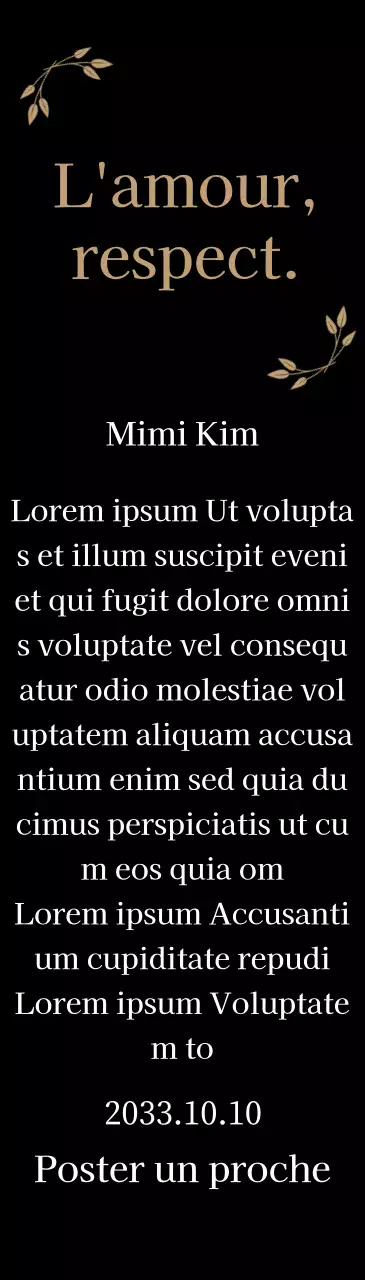 Plaque de remerciement classique avec or et feuilles