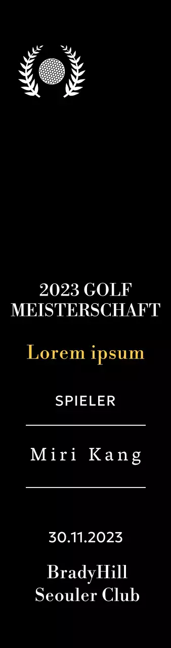 Golf Hole-in-One-Spieler-Siegerplakette mit Golfball und Lorbeerkranz Illustration