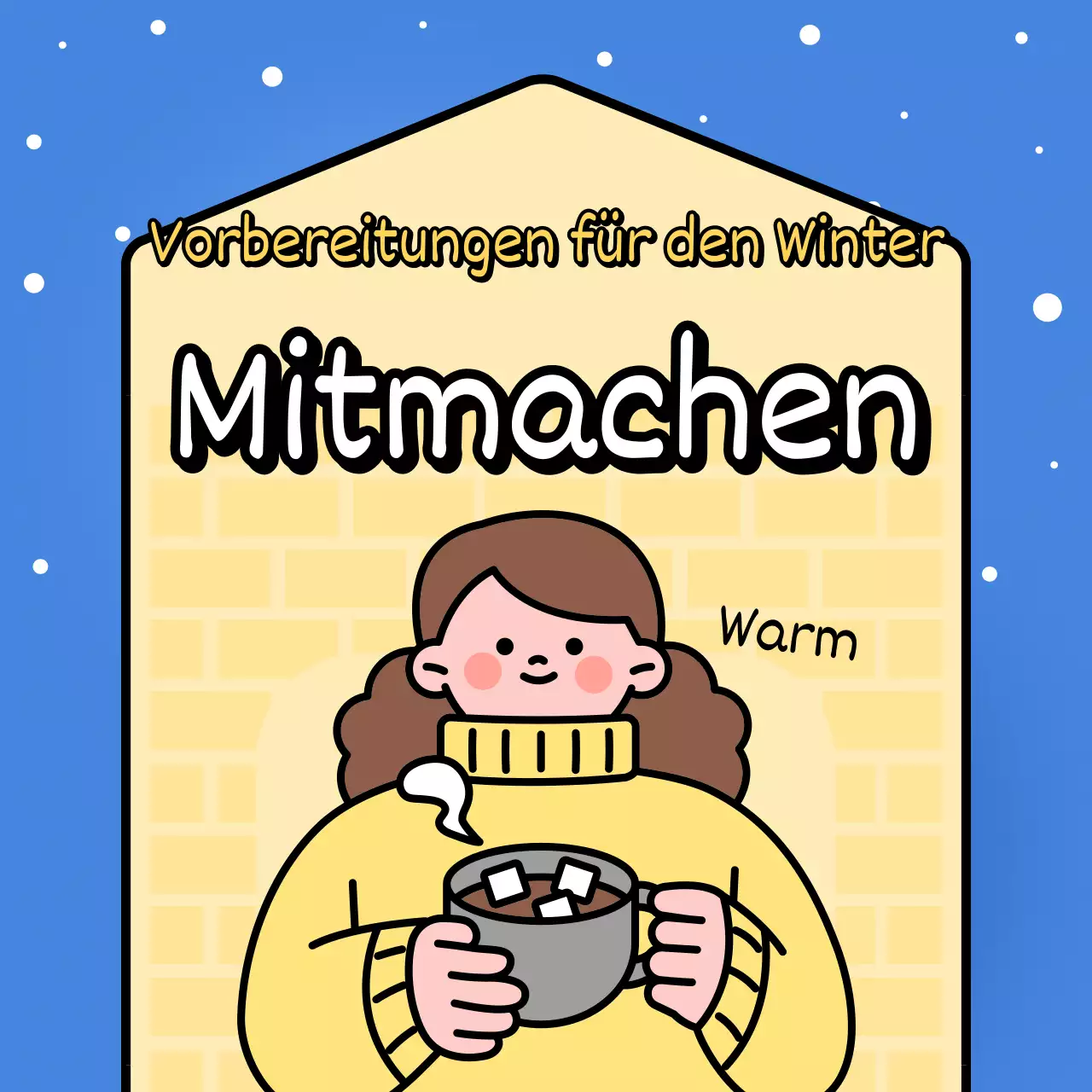 Ein trendiger Überwinterungsratgeber mit blauem Hintergrund