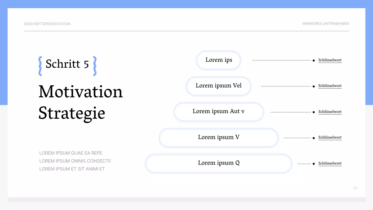 Einfache hellblaue und graue motivierende Schulungsunterlagen