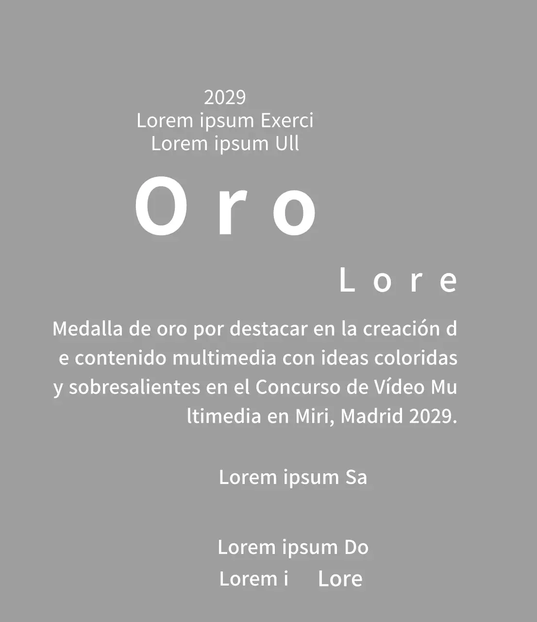 Placas ganadoras de un concurso con un bonito concepto de premio