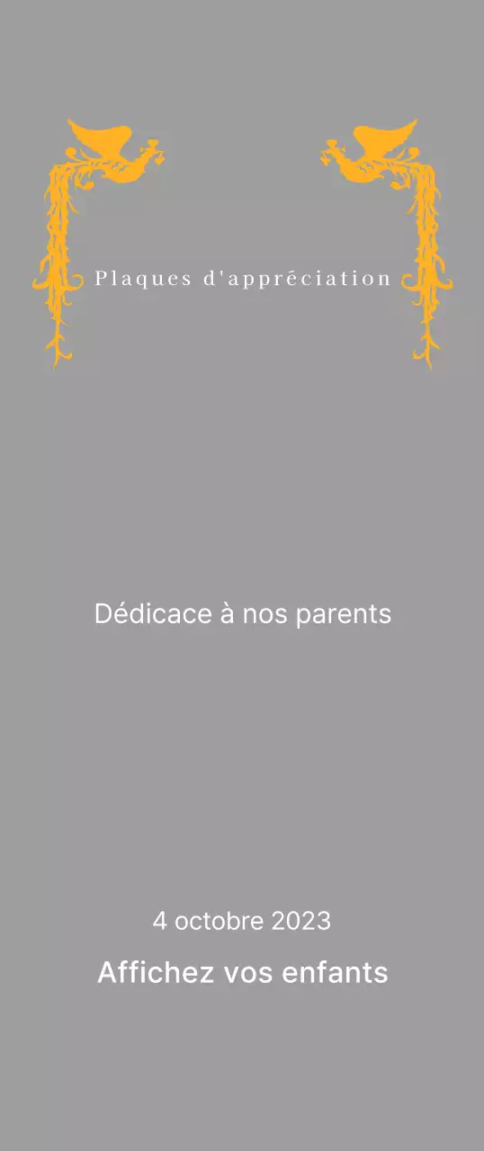 Plaque de remerciement sur le thème de la fête des mères avec illustration d'un phénix