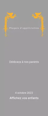 Plaque de remerciement sur le thème de la fête des mères avec illustration d'un phénix