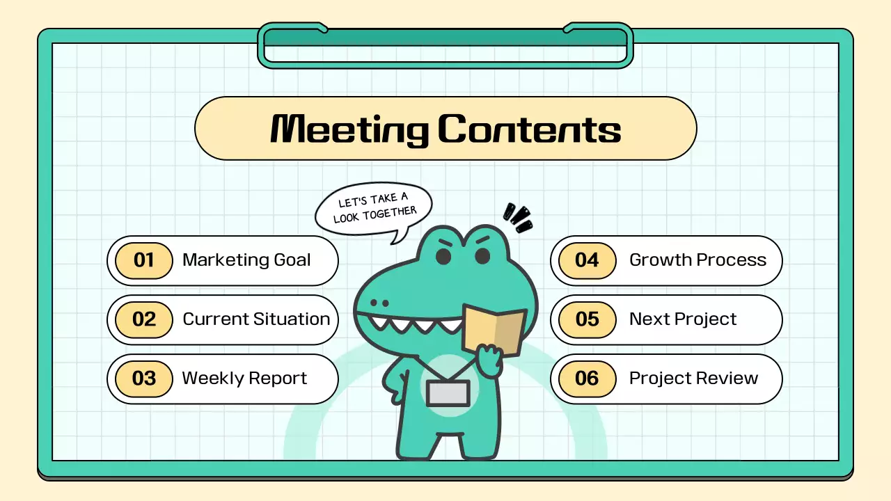 Green Cartoon Meeting Minutes Document Presentation