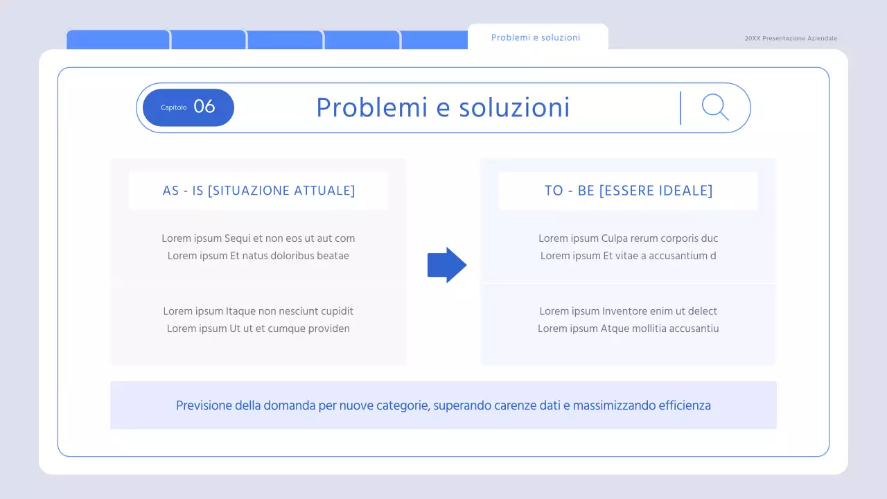 Una ricerca di mercato minimalista in azzurro
