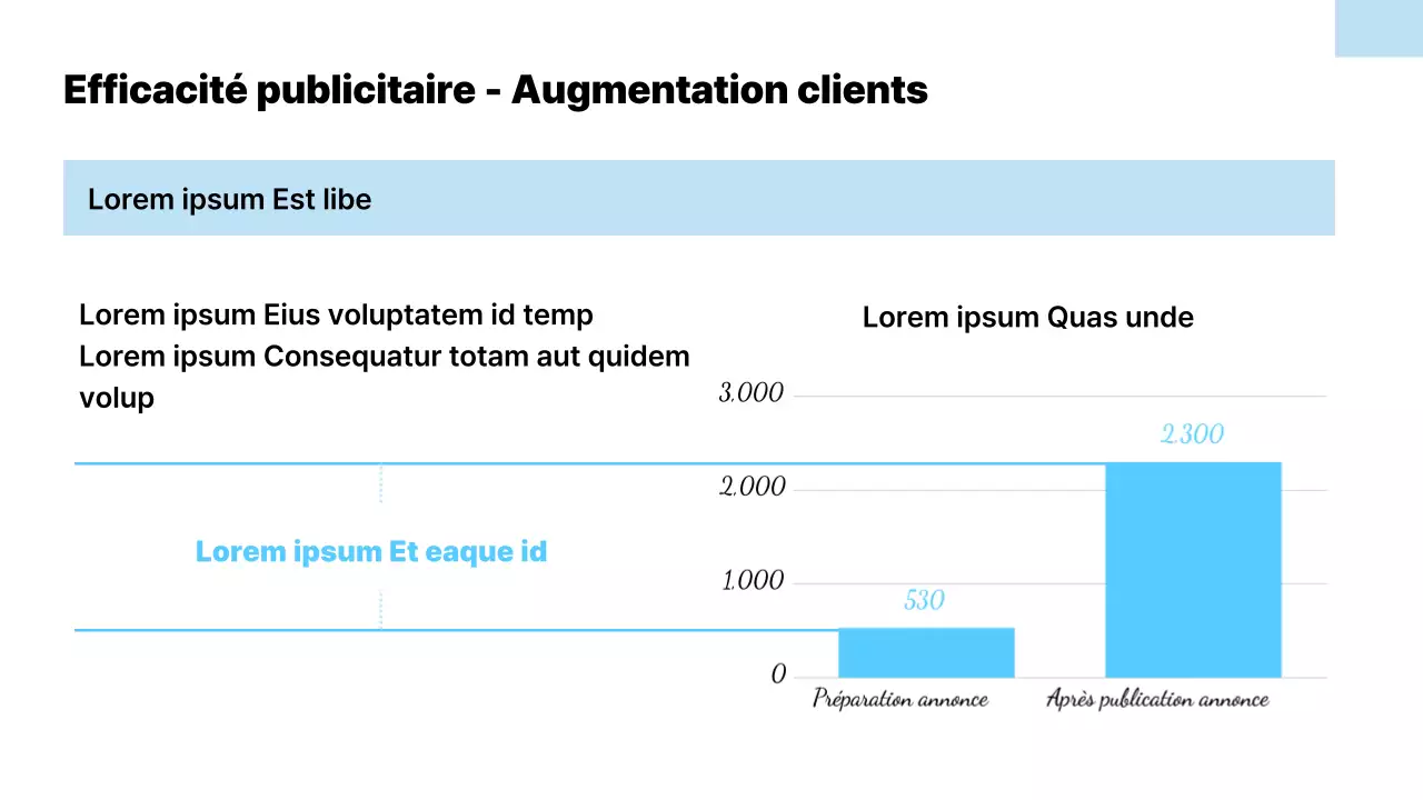 Proposition moderne d'un média publicitaire en bleu clair