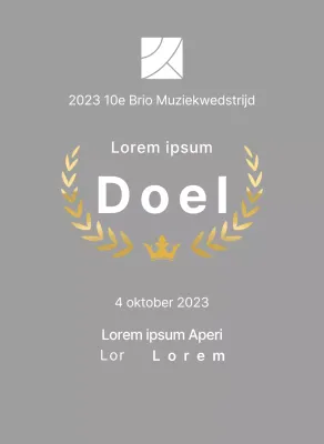 Wedstrijd concept winnaar plaquette met lauwer lijnen en kroon illustratie