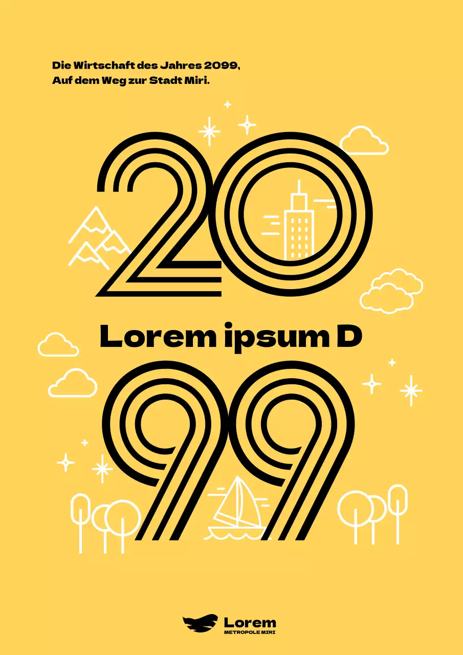 Modernes lokales Geschäftsschild mit gelbem Hintergrund