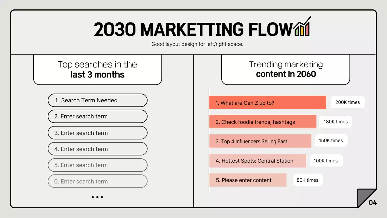 A simple marketing report in gray and white