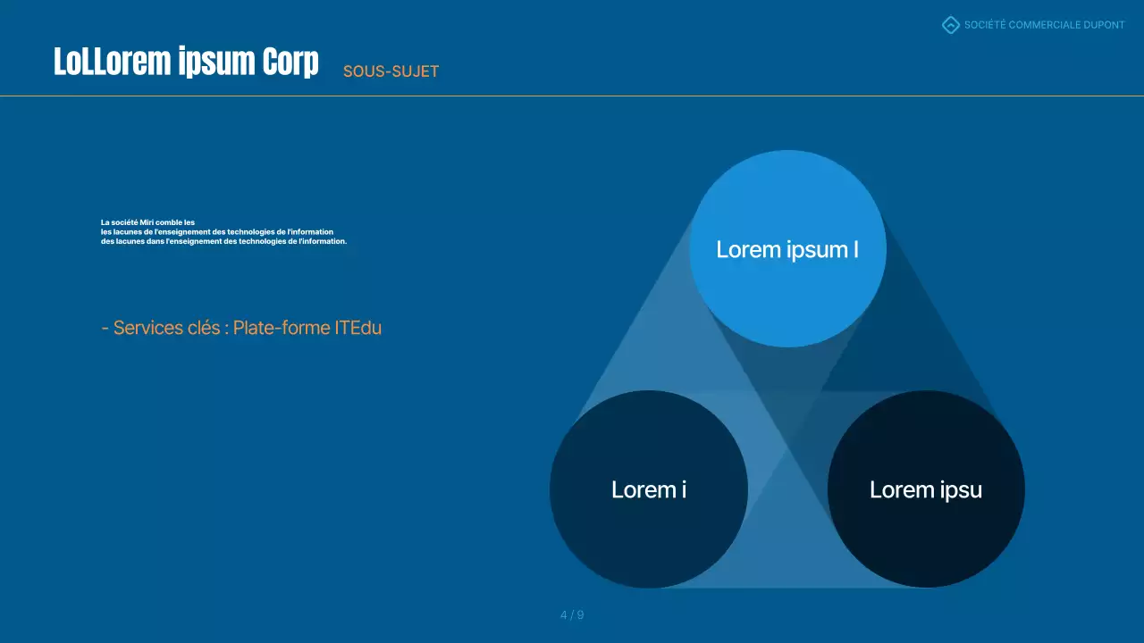 Un simple tableau de bord bleu et orange