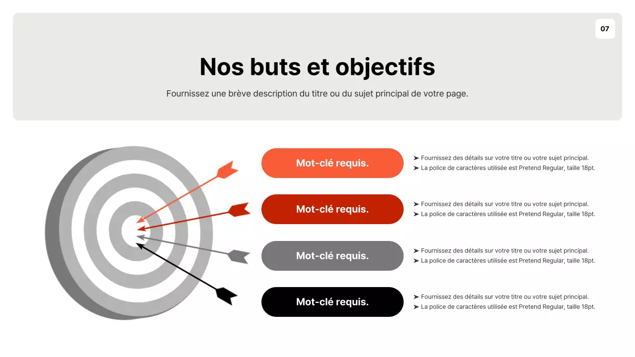 Un planificateur d'objectifs simple, orange et gris