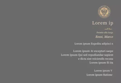 Lussuosa targa di laurea con logo della scuola e finiture in oro