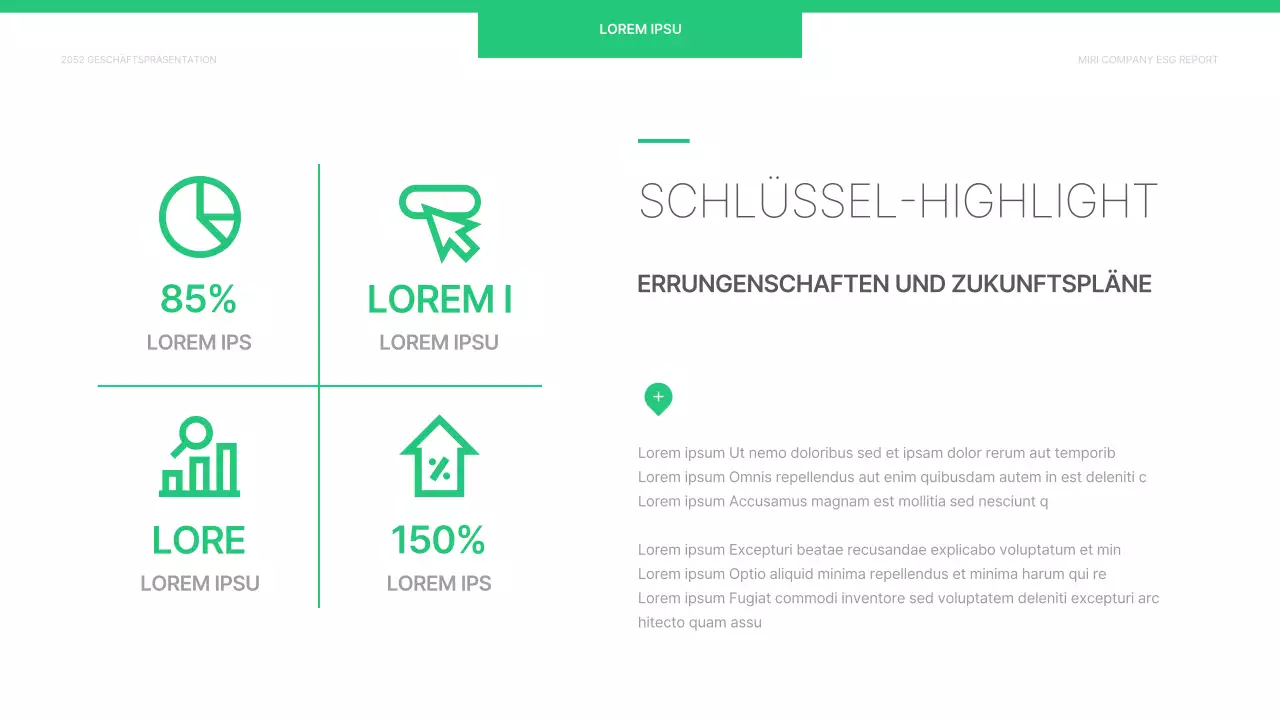 Ein einfacher ESG-Bericht für Unternehmen in Chartreuse und Weiß