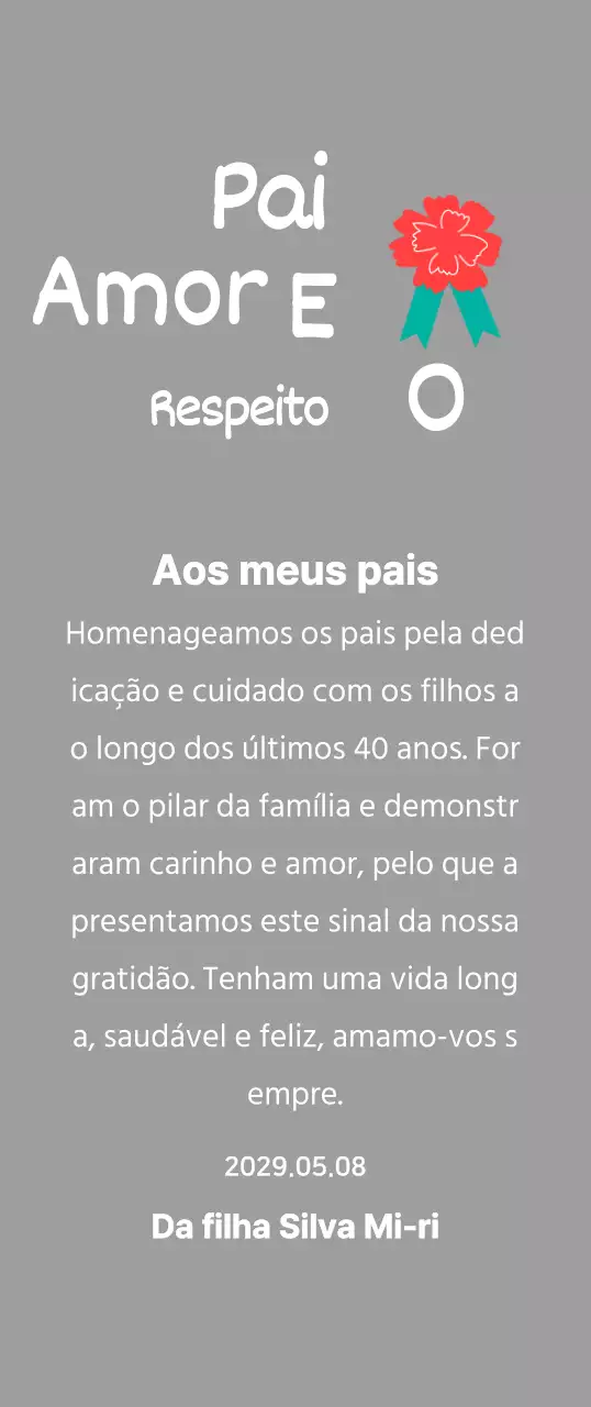 Caligrafia do Dia da Mãe com ilustração de cravos vermelhos