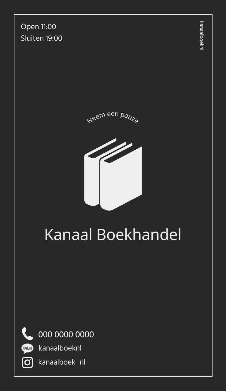 Boekhandelsignalisatie met het boeklogo op een grijze achtergrond