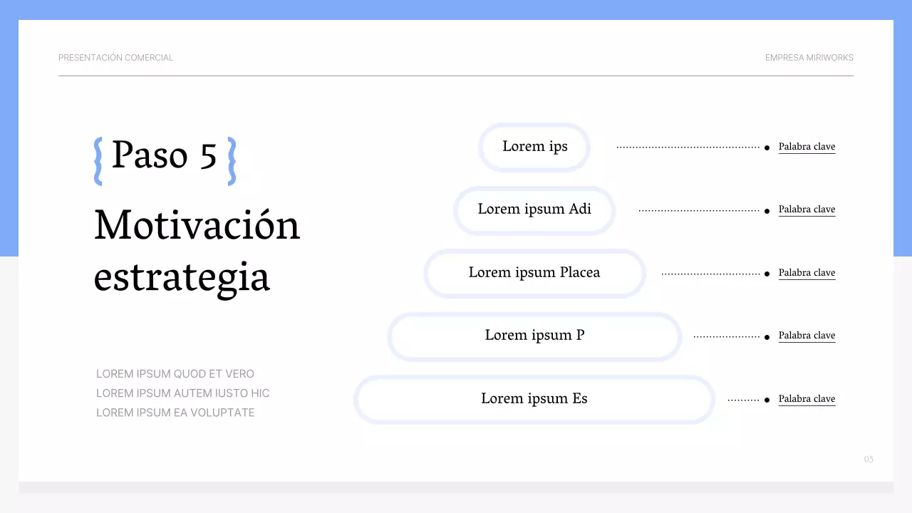 Material de formación motivador sencillo en azul claro y gris