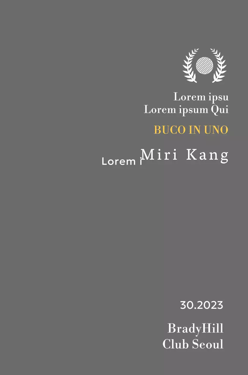 Targa per il vincitore del golf hole-in-one con illustrazione di pallina da golf e corona d'alloro