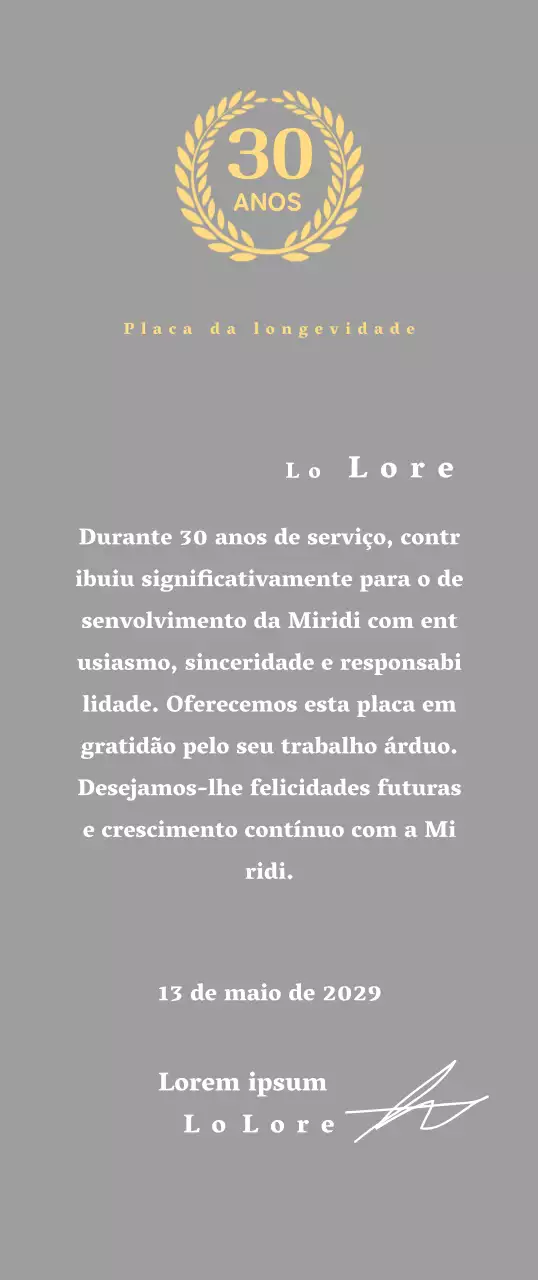 Placa de serviço longo empresarial com conceito de símbolo de louro