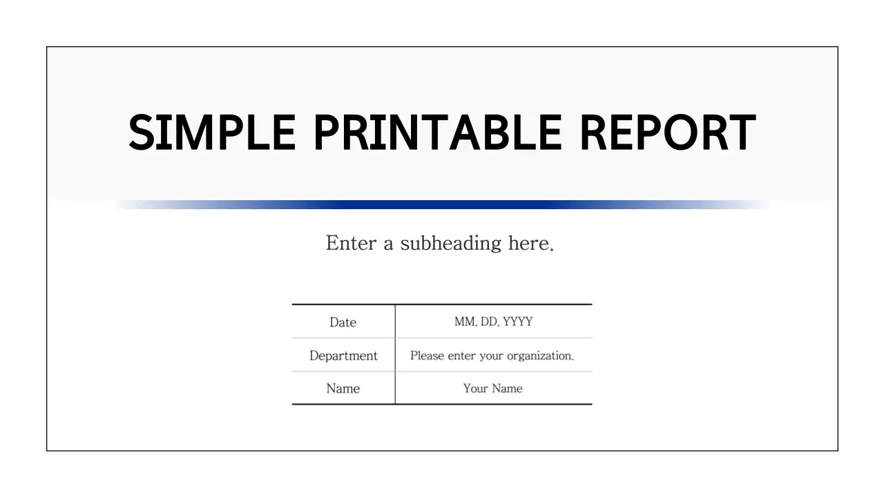 White Simple Report Document Presentation