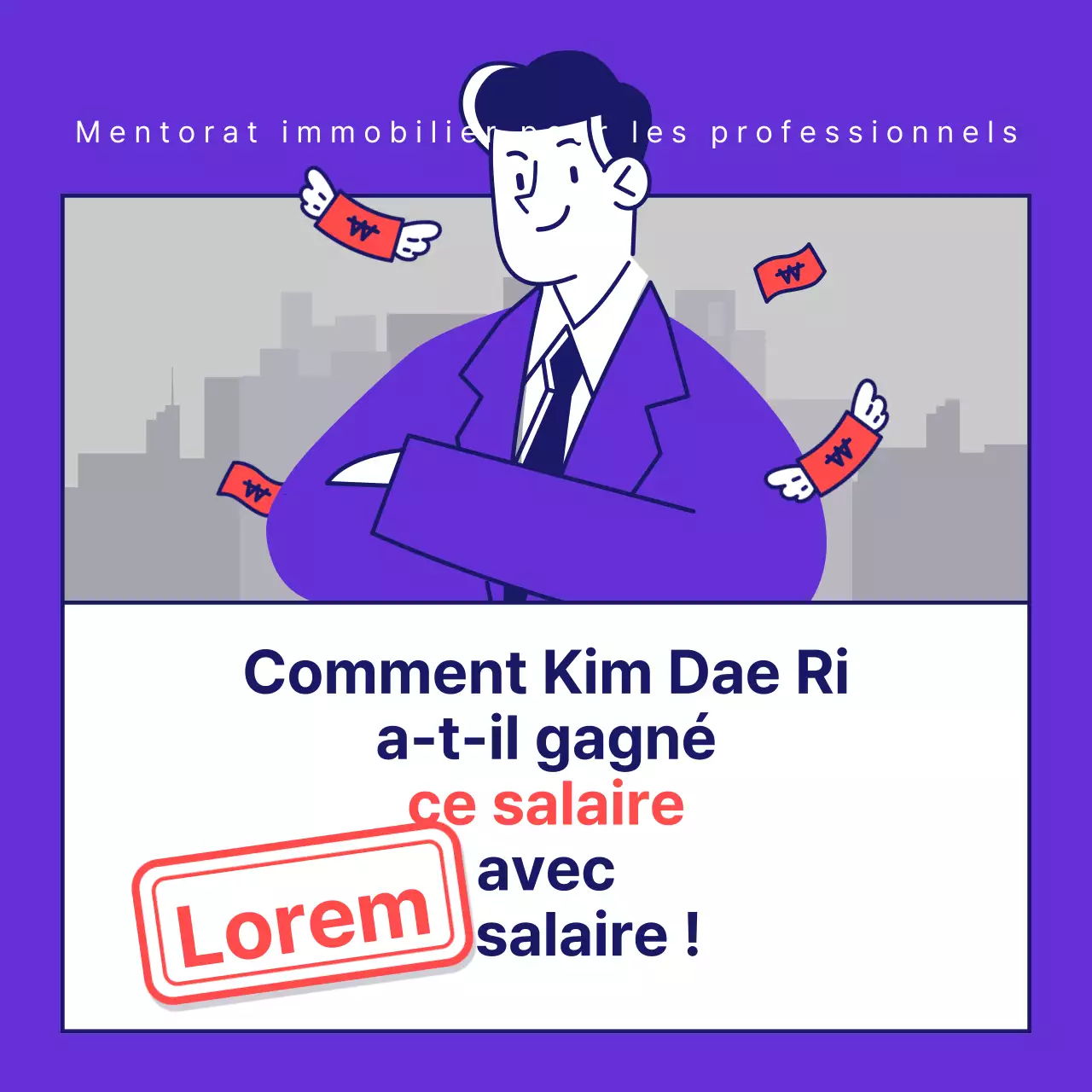 Matériel de formation à l'immobilier simple, violet et rouge pour les employés de bureau