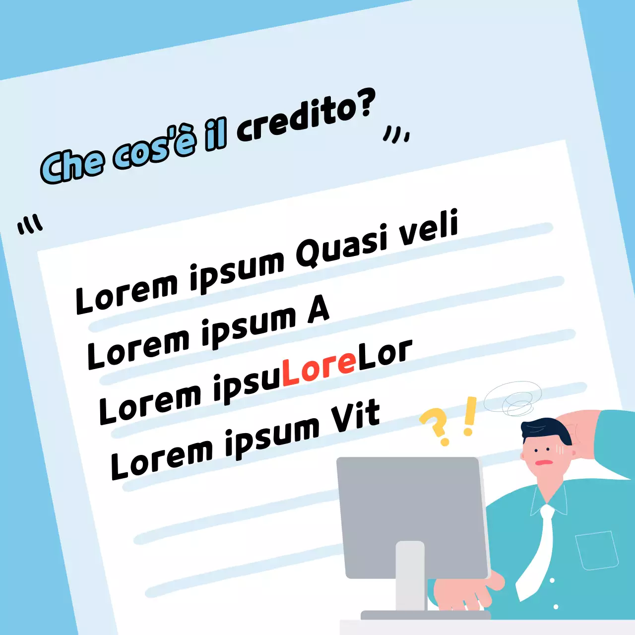 Informazioni semplici e di colore azzurro per la gestione del punteggio di credito