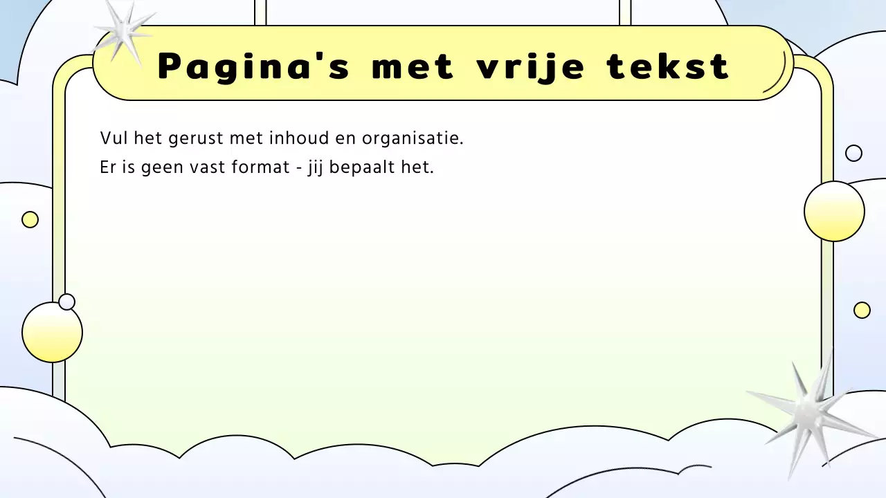 Kitscherige lichtblauwe en gele achtergrond voorstelpresentatie