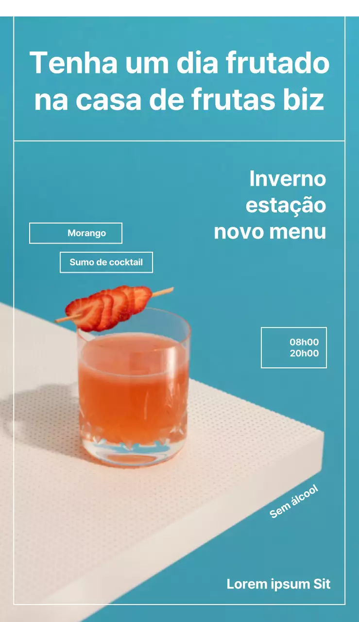 Promover um menu de café com linhas simples