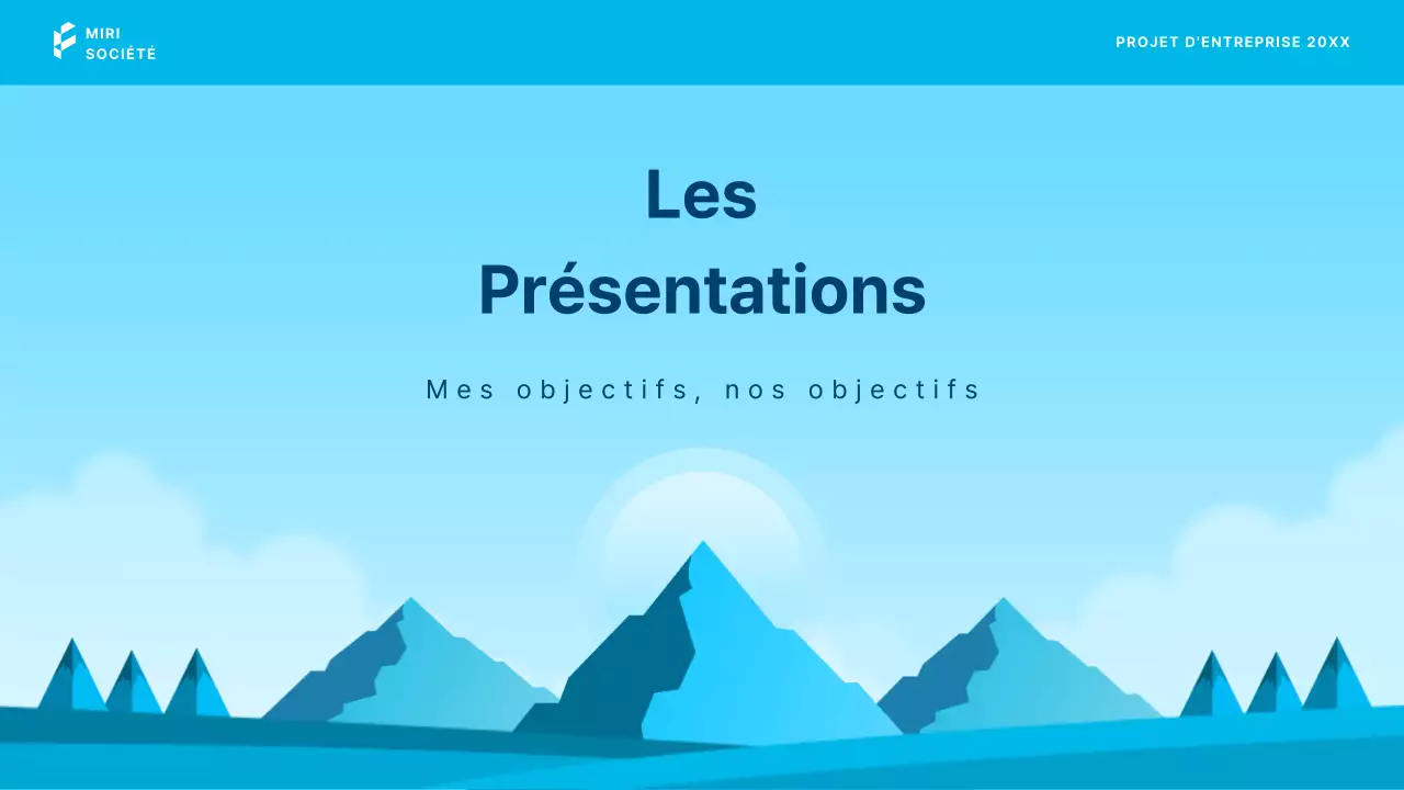 Présentations d'affaires simples en bleu