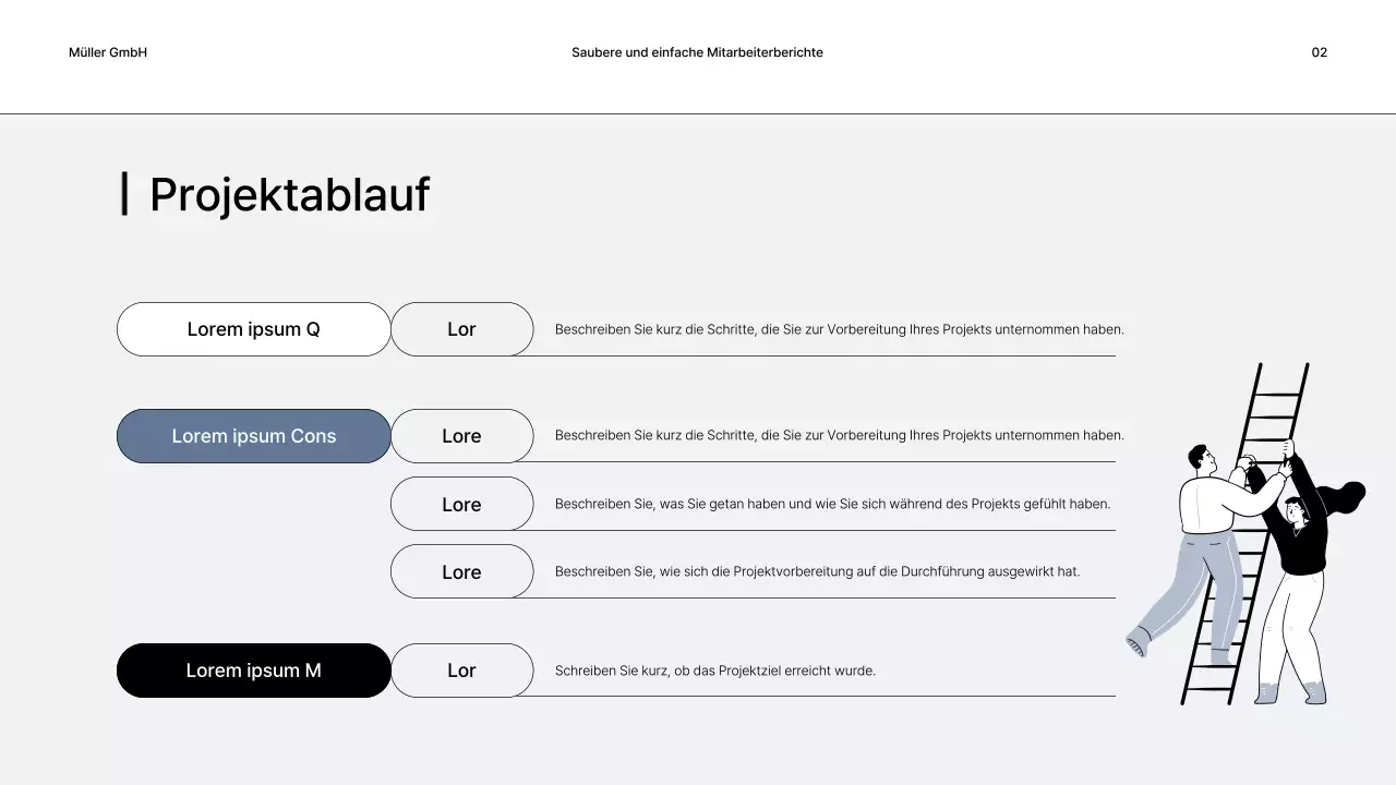 Einfache Geschäftsberichte in Grau und Schwarz