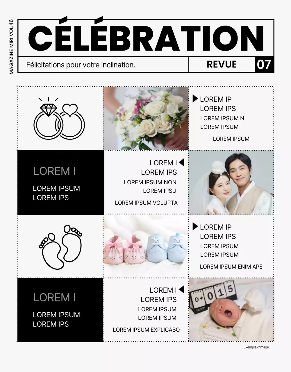 Magazine interne d'entreprise moderne en gris et noir