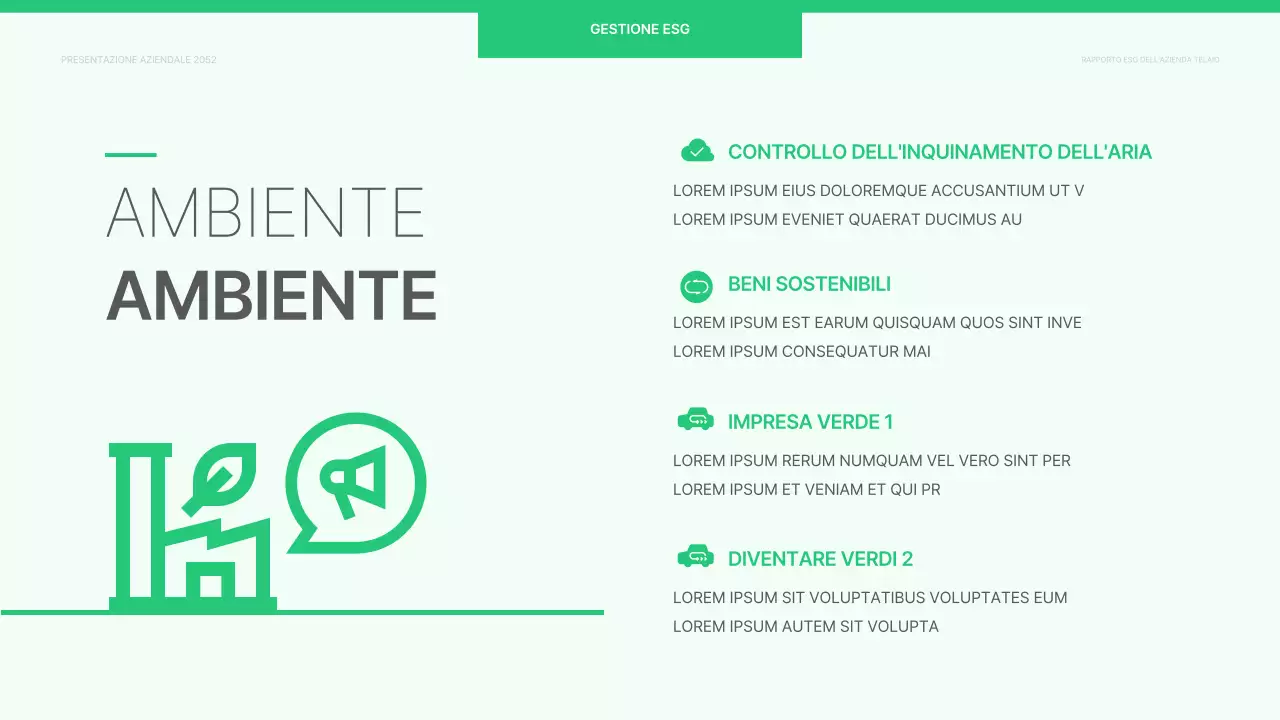 Un semplice rapporto ESG aziendale in bianco e nero