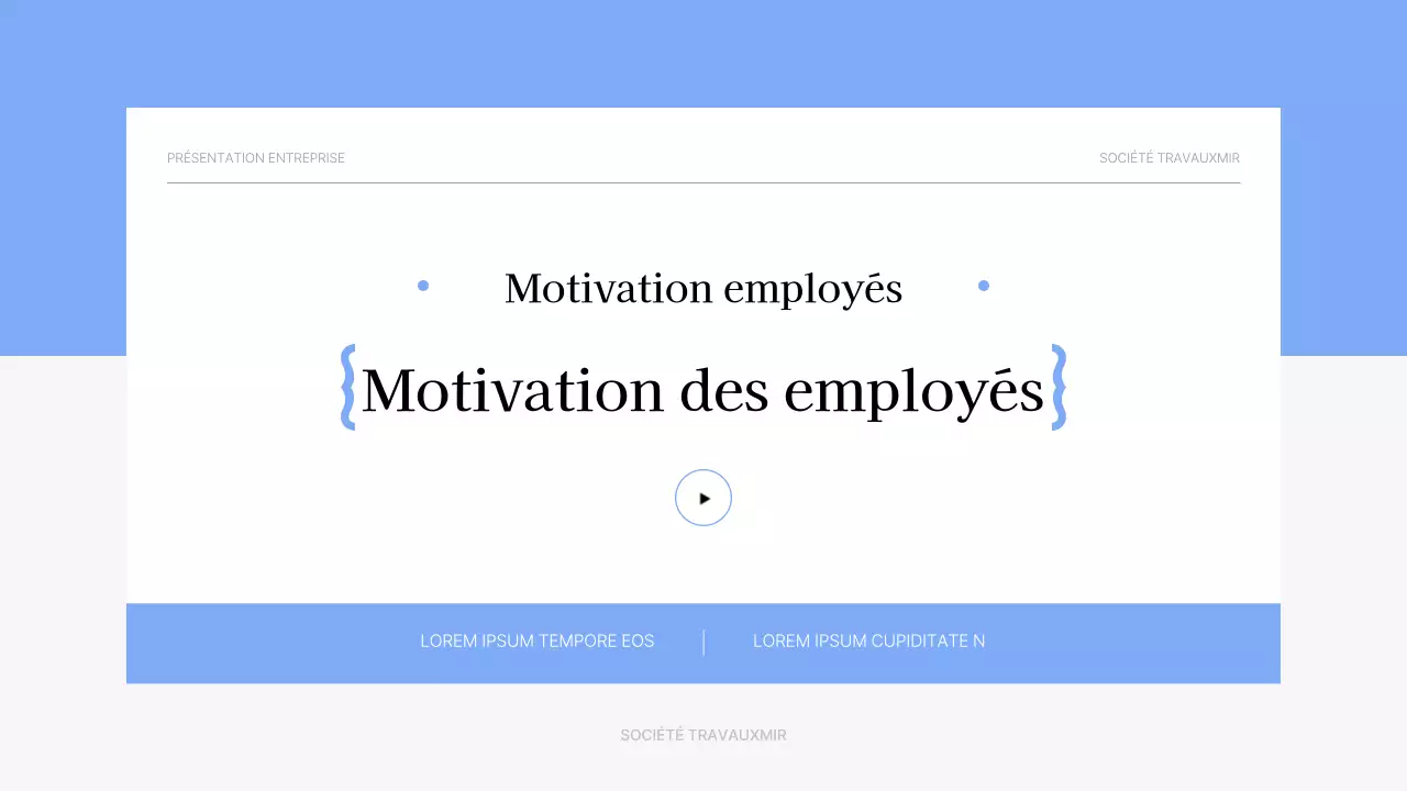 Matériel de formation motivant simple, bleu clair et gris
