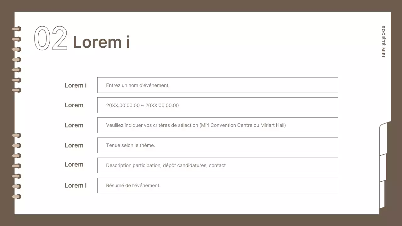 Planificateur d'événements simple et de marque, en marron