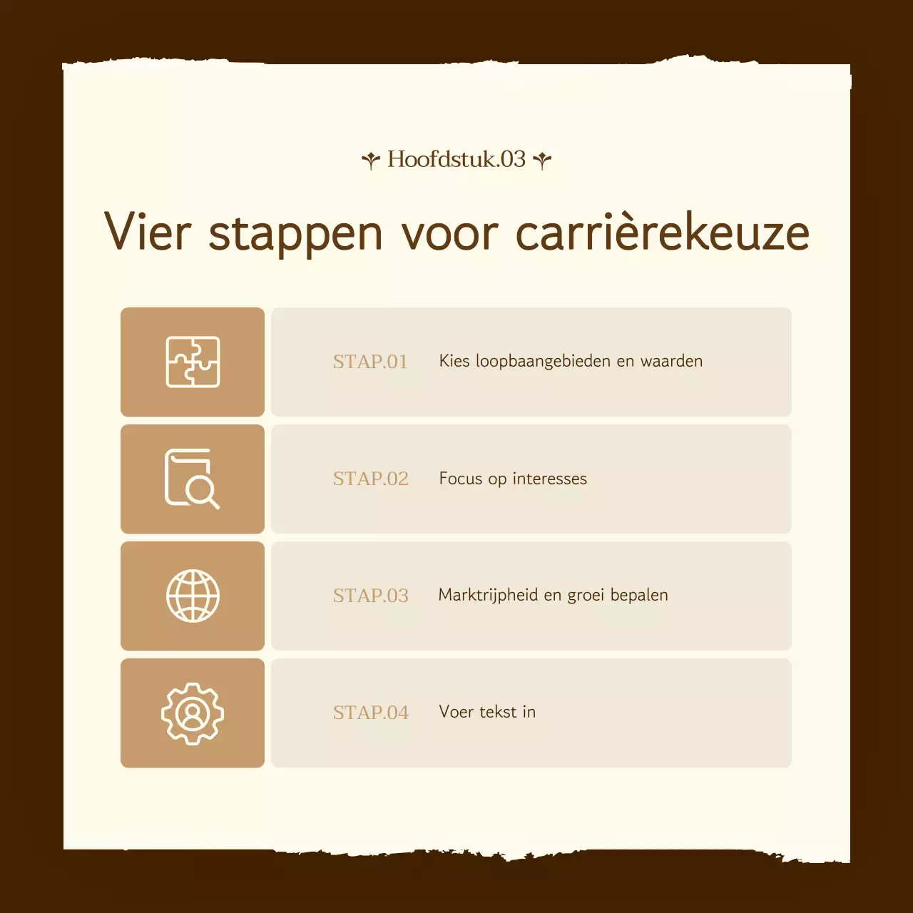Een eenvoudige, bruine en beige advieslijn promoten