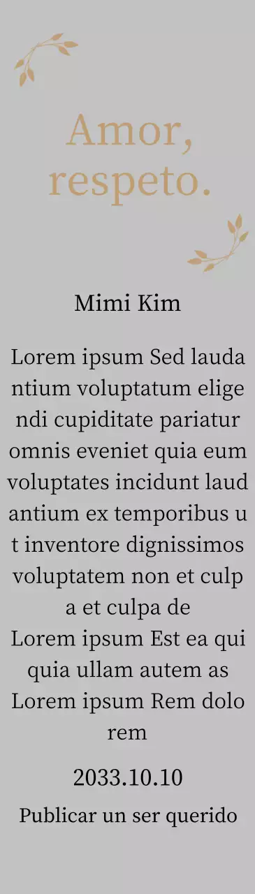 Elegante placa de agradecimiento con oro y hojas