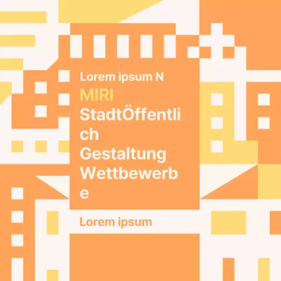 Förderung des orange-gelben, geometrischen öffentlichen Gestaltungswettbewerbs