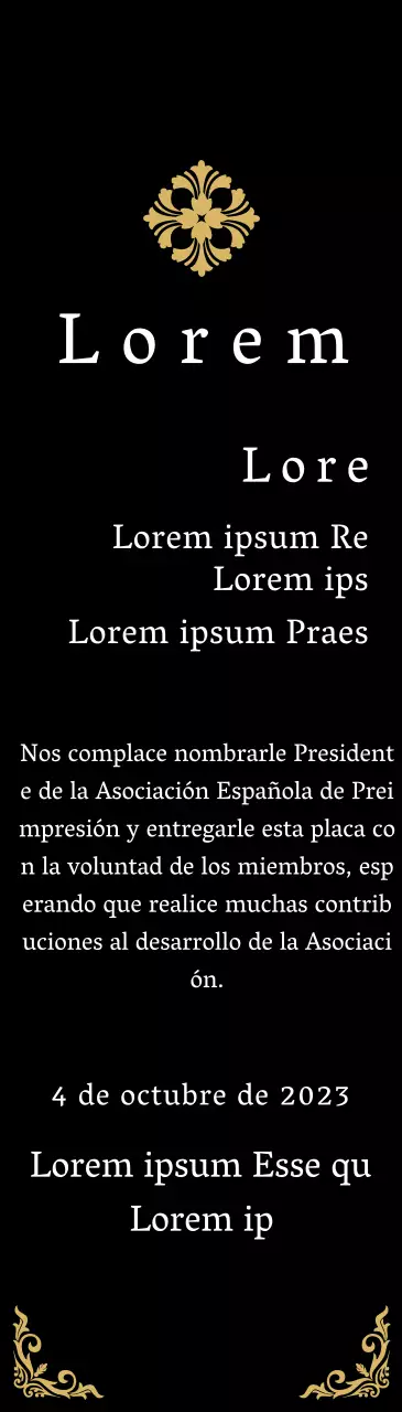 Una placa de encargo de aspecto regio con una elaborada decoración