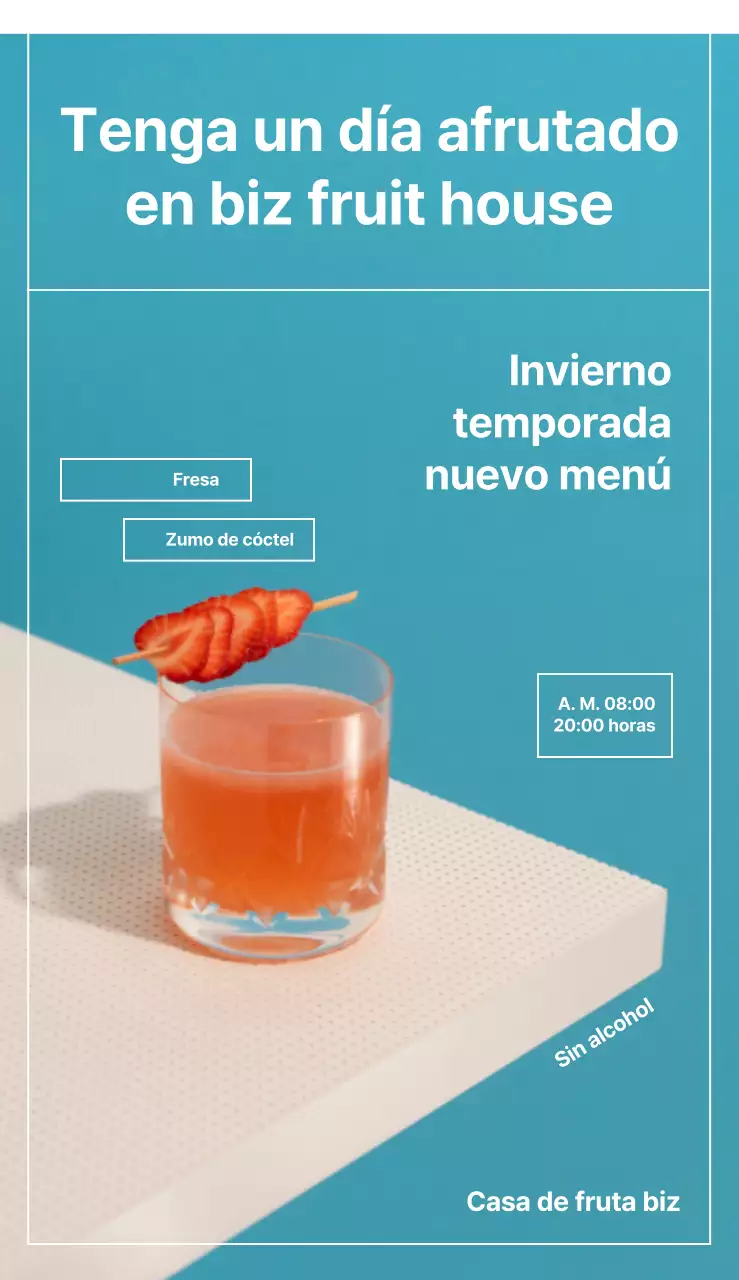 Promocionar un menú de cafetería con líneas sencillas