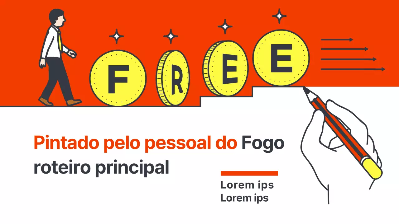 Um guia simples laranja e amarelo para o roteiro do bombeiro