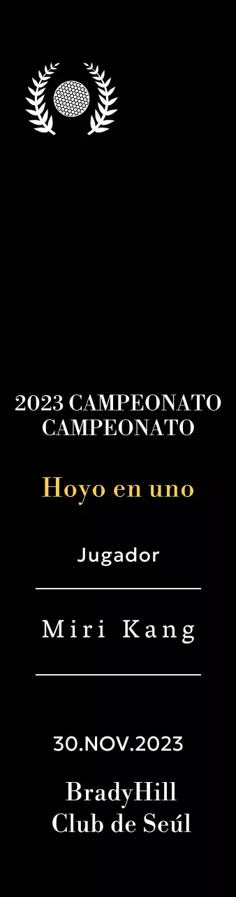 Placa de ganador de hoyo en uno con bola de golf e ilustración de corona de laurel