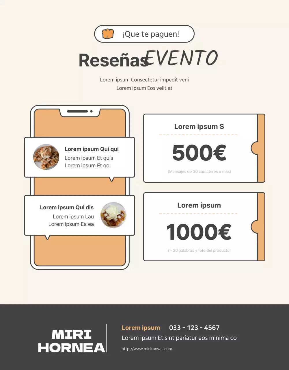 Promover la venta de un cuello básico de ganchillo naranja y beige