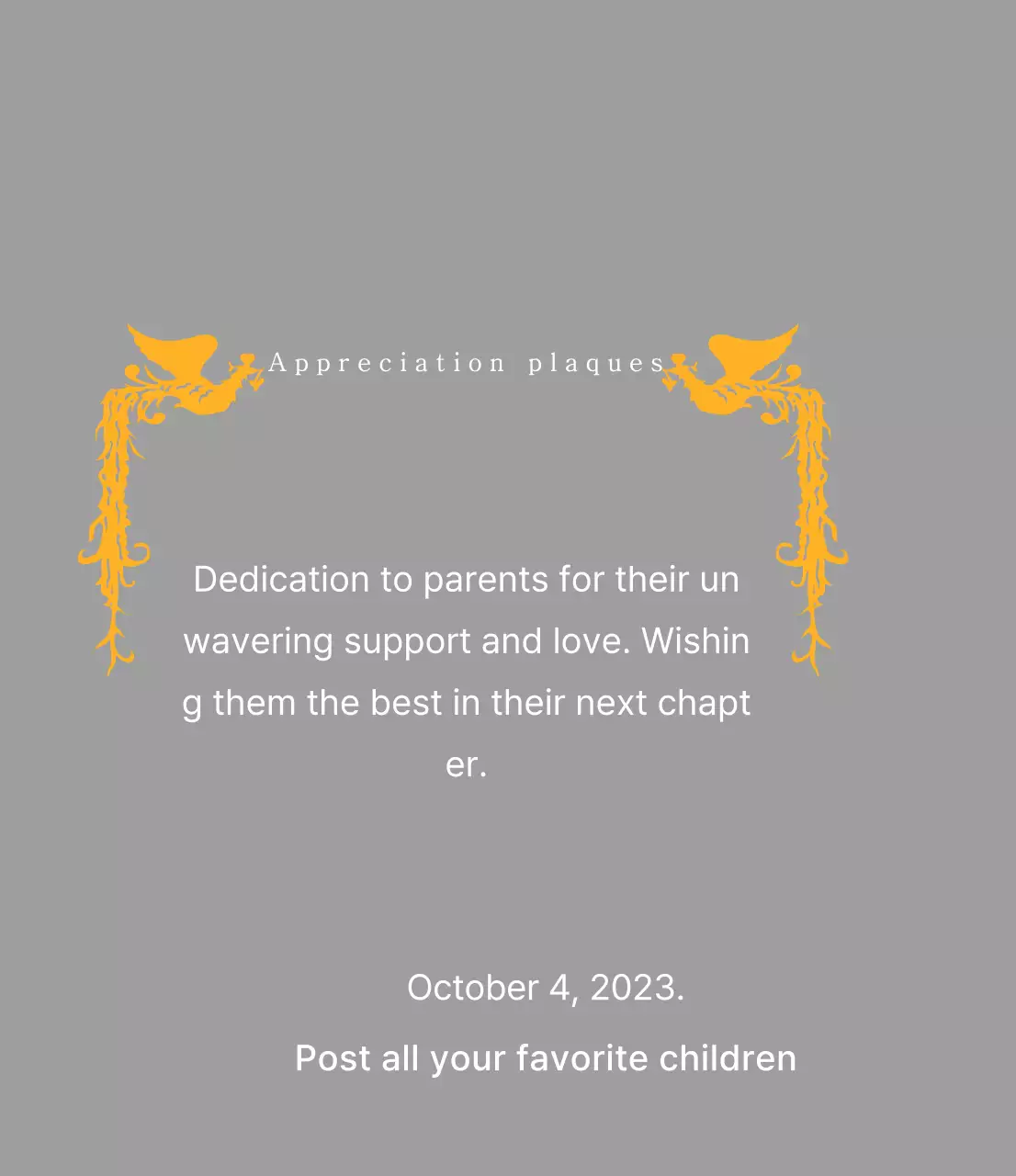 Plakat ucapan terima kasih bertema Hari Ibu dengan ilustrasi burung phoenix