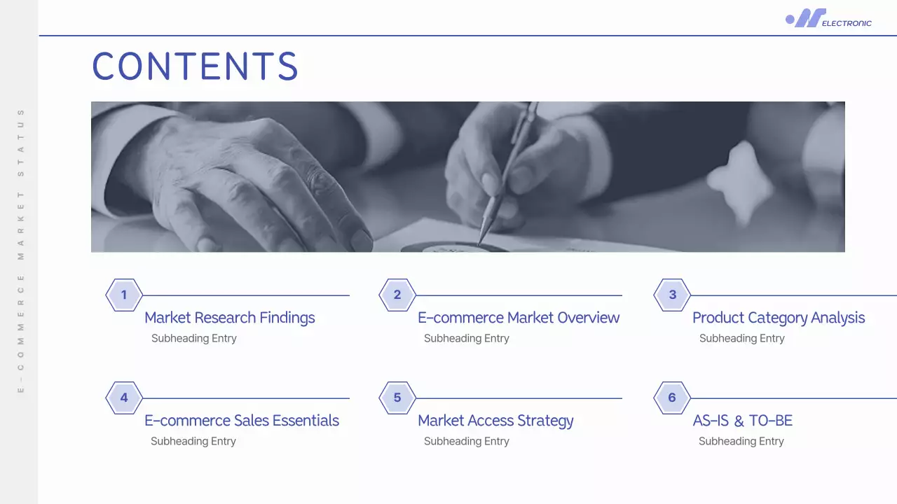 블루 모던 마켓 리포트 프레젠테이션