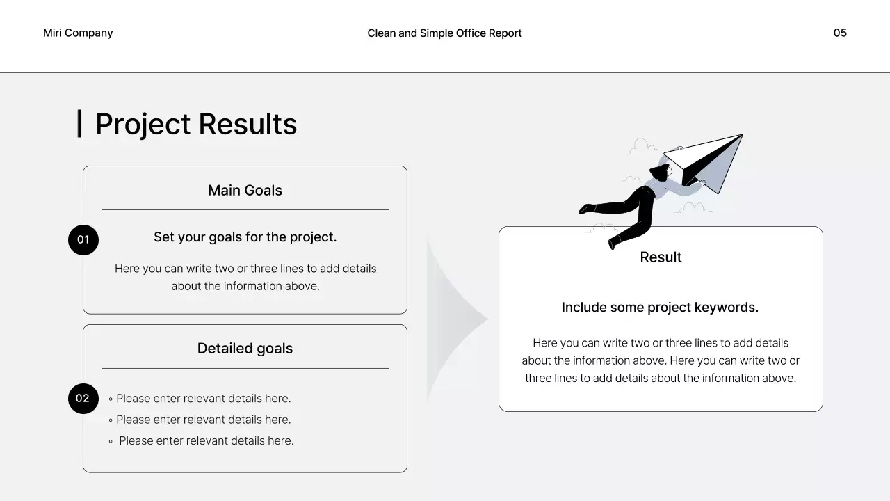 Simple business reports in gray and black
