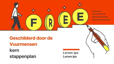 Een eenvoudige oranje en gele gids voor het stappenplan van de brandweerman